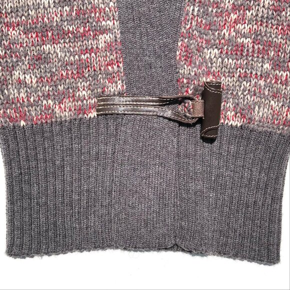 Adolfo Dominguez cardigan sweater women size P gray long sleeve open with toggle - Picture 3 of 8